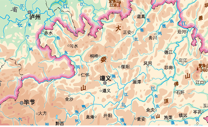 中国贵州地图地形图(贵州地图 最新)